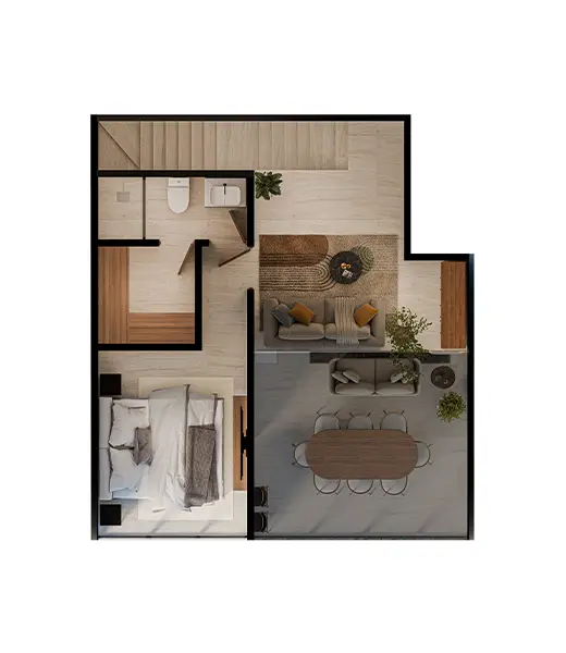 Planta Alta depa B (roble)