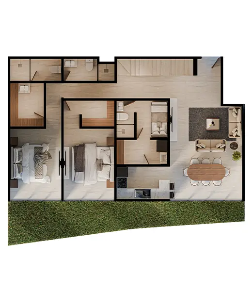 Planta Baja depa B (roble)